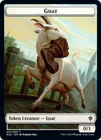 Goat // Food (17) Double-sided Token [Throne of Eldraine Tokens] | Dumpster Cat Games