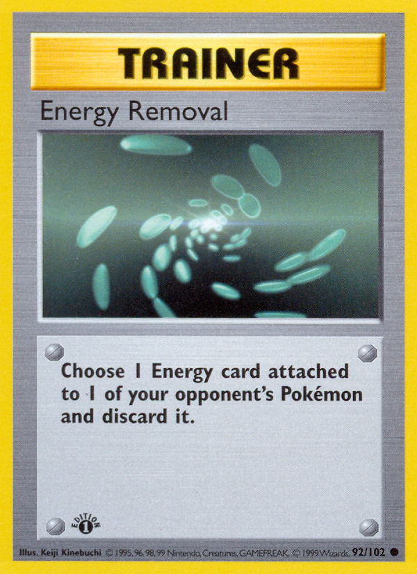 Energy Removal (92/102) (Shadowless) [Base Set 1st Edition] | Dumpster Cat Games