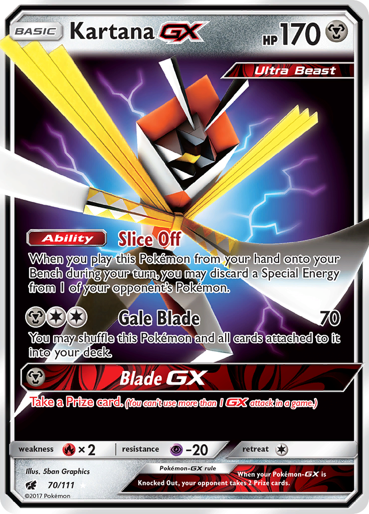 Kartana GX (70/111) [Sun & Moon: Crimson Invasion] | Dumpster Cat Games