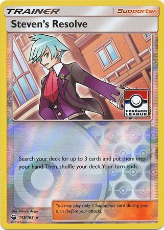 Steven's Resolve (145/168) (League Promo) [Sun & Moon: Celestial Storm] | Dumpster Cat Games