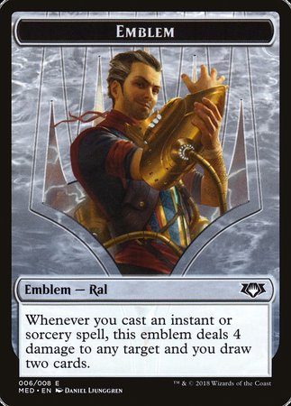 Emblem - Ral, Izzet Viceroy [Mythic Edition Tokens] | Dumpster Cat Games