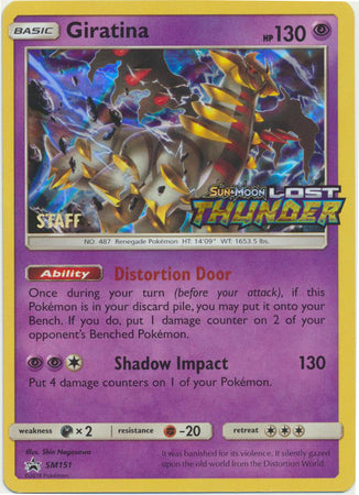 Giratina (SM151) (Staff Prerelease Promo) [Sun & Moon: Black Star Promos] | Dumpster Cat Games