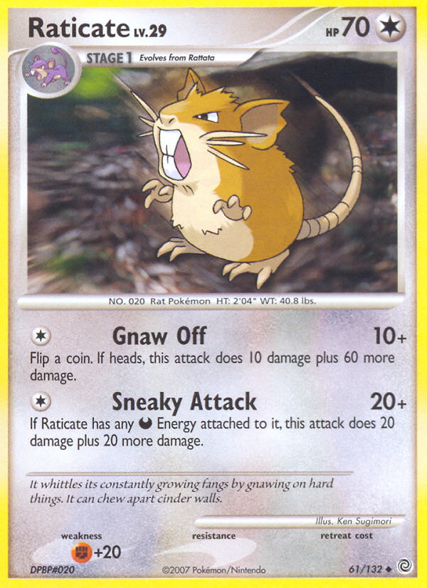 Raticate (61/132) [Diamond & Pearl: Secret Wonders] | Dumpster Cat Games