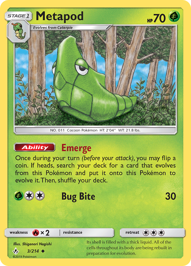 Metapod (3/214) [Sun & Moon: Unbroken Bonds] | Dumpster Cat Games