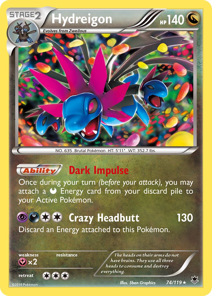 Hydreigon (74/119) (Cosmos Holo) (Blister Exclusive) [XY: Phantom Forces] | Dumpster Cat Games