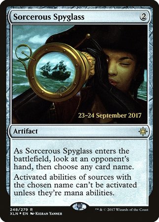 Sorcerous Spyglass [Ixalan Promos] | Dumpster Cat Games