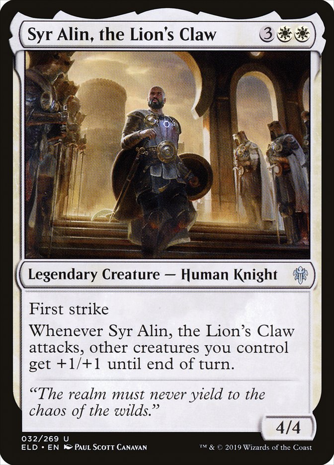 Syr Alin, the Lion's Claw [Throne of Eldraine] | Dumpster Cat Games