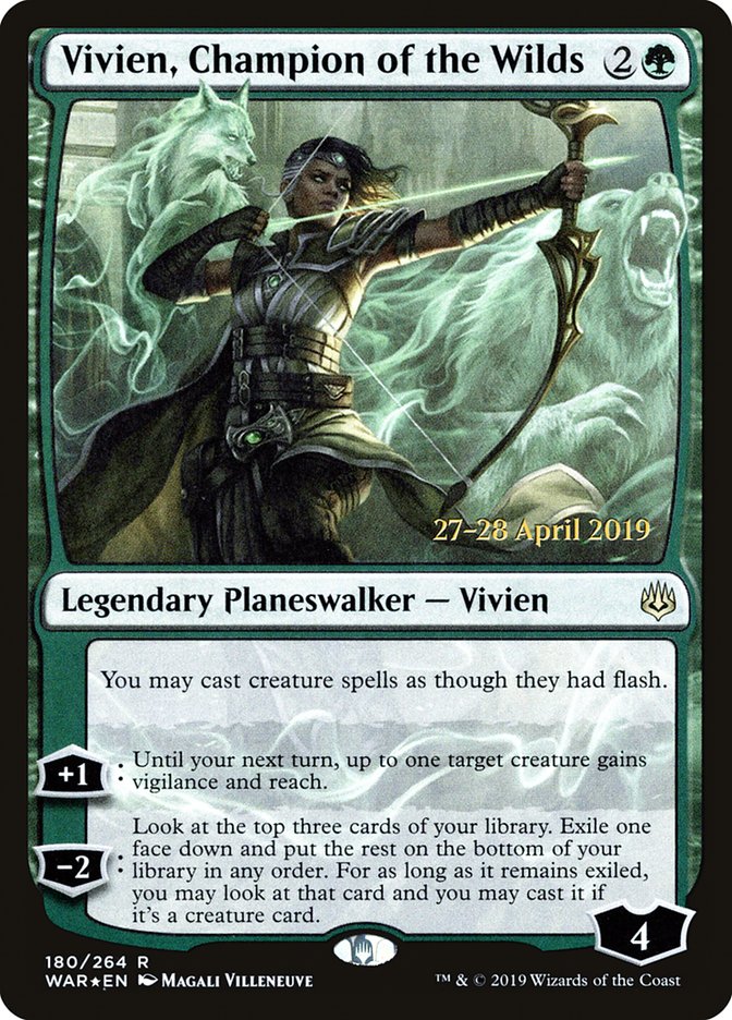 Vivien, Champion of the Wilds  [War of the Spark Prerelease Promos] | Dumpster Cat Games