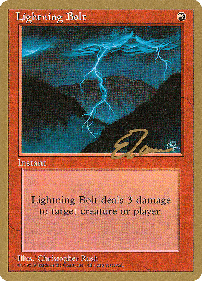 Lightning Bolt (Eric Tam) [Pro Tour Collector Set] | Dumpster Cat Games