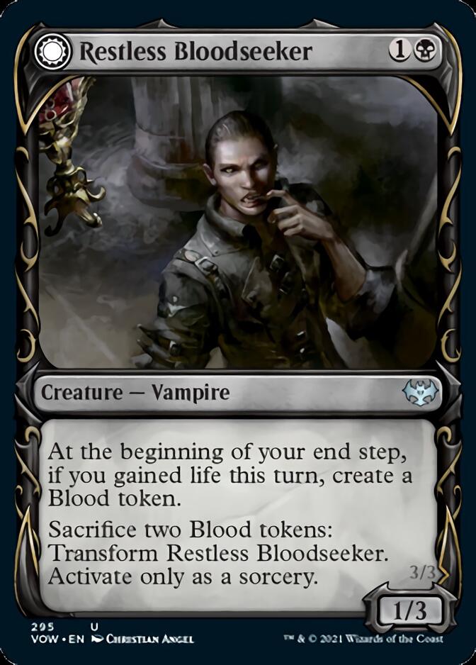 Restless Bloodseeker // Bloodsoaked Reveler (Showcase Fang Frame) [Innistrad: Crimson Vow] | Dumpster Cat Games