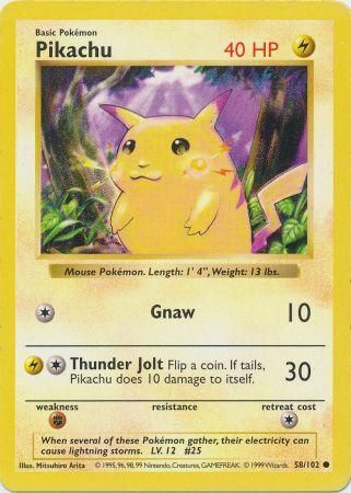 Pikachu (58/102) [Base Set Shadowless Unlimited] | Dumpster Cat Games