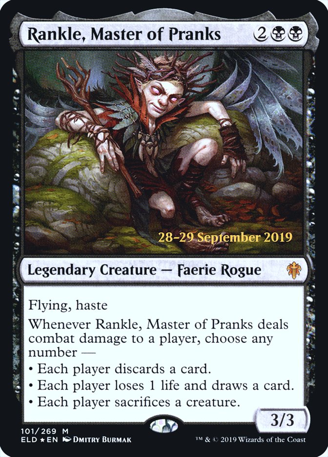 Rankle, Master of Pranks  [Throne of Eldraine Prerelease Promos] | Dumpster Cat Games