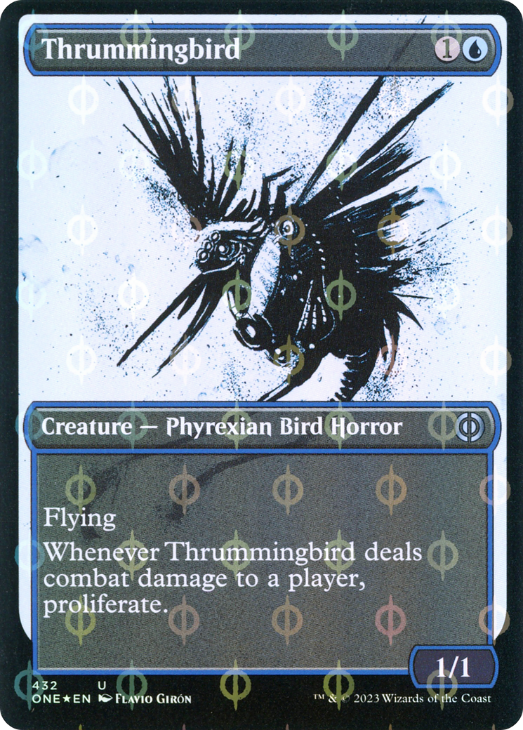 Thrummingbird (Showcase Ichor Step-and-Compleat Foil) [Phyrexia: All Will Be One] | Dumpster Cat Games