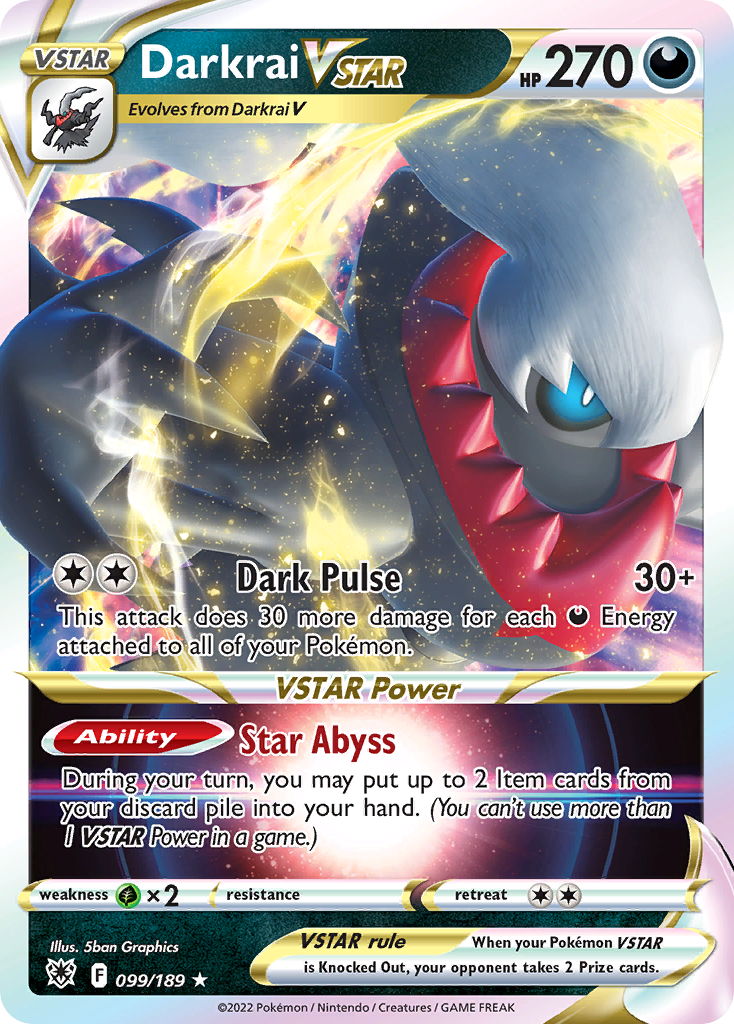 Darkrai VSTAR (099/189) (Jumbo Card) [Sword & Shield: Astral Radiance] | Dumpster Cat Games