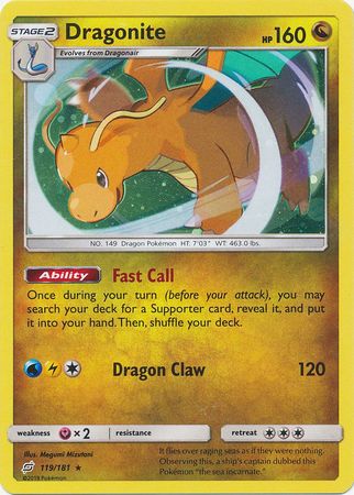 Dragonite (119/181) (Cosmos Holo) [Sun & Moon: Team Up] | Dumpster Cat Games