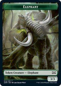 Elephant // Golem Double-sided Token [Double Masters Tokens] | Dumpster Cat Games