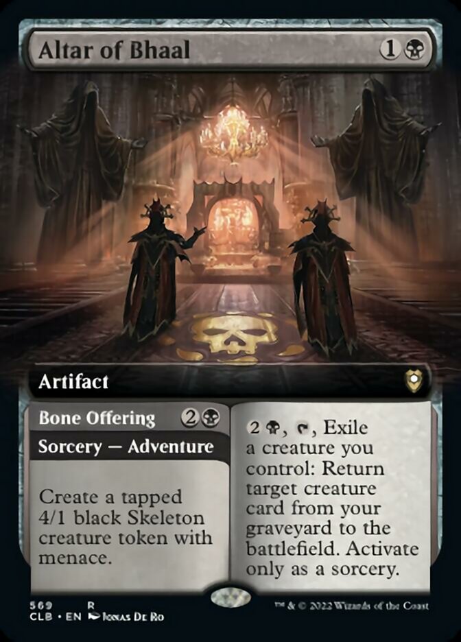 Altar of Bhaal // Bone Offering (Extended Art) [Commander Legends: Battle for Baldur's Gate] | Dumpster Cat Games