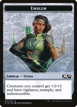 Emblem - Vivien Reid [Core Set 2019 Tokens] | Dumpster Cat Games