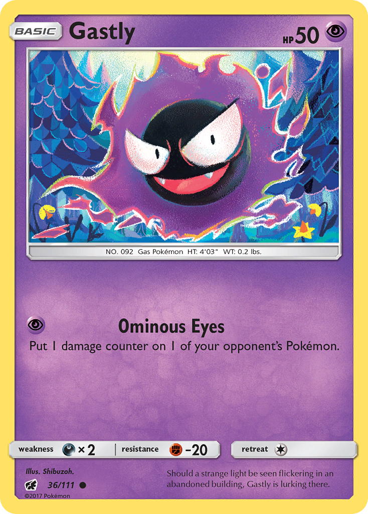 Gastly (36/111) [Sun & Moon: Crimson Invasion] | Dumpster Cat Games