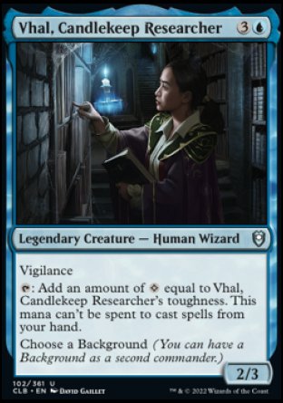 Vhal, Candlekeep Researcher [Commander Legends: Battle for Baldur's Gate] | Dumpster Cat Games