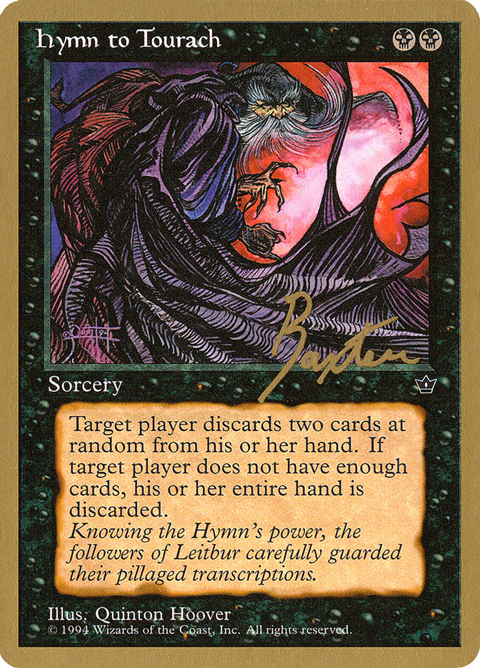 Hymn to Tourach (Cloak) (George Baxter) [Pro Tour Collector Set] | Dumpster Cat Games