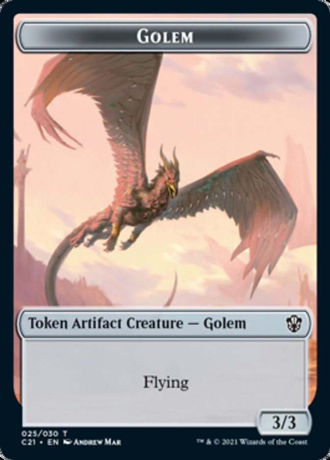 Golem (025) // Thopter Token [Commander 2021 Tokens] | Dumpster Cat Games