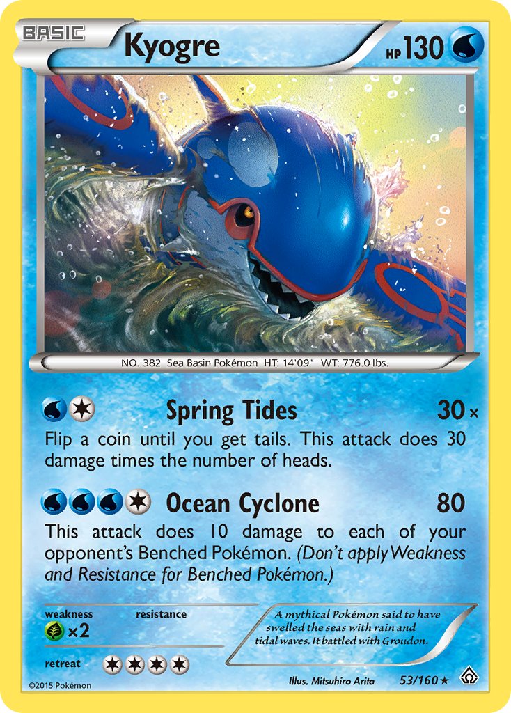 Kyogre (53/160) (Theme Deck Exclusive) [XY: Primal Clash] | Dumpster Cat Games