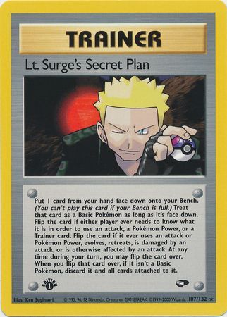 Lt. Surge's Secret Plan (107/132) [Gym Challenge 1st Edition] | Dumpster Cat Games