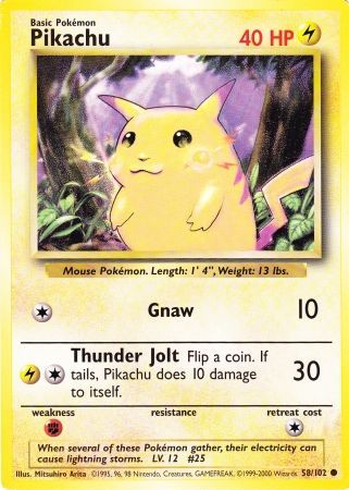 Pikachu (58/102) (Jumbo Card) [Base Set Unlimited] | Dumpster Cat Games