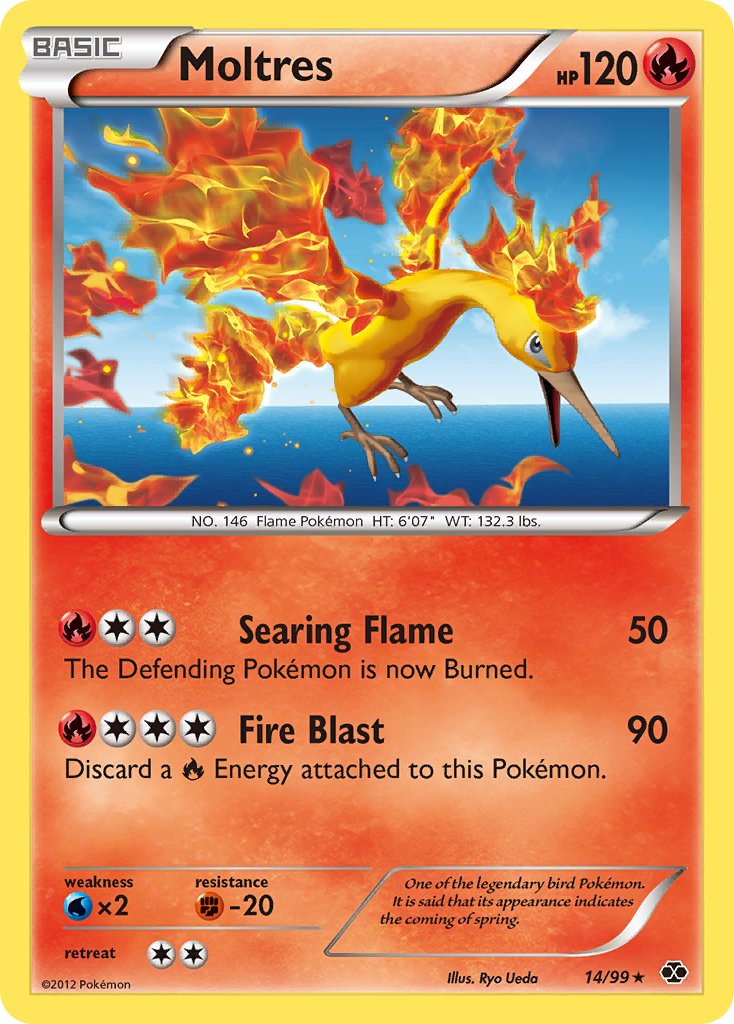 Moltres (14/99) (Blister Exclusive) [Black & White: Next Destinies] | Dumpster Cat Games