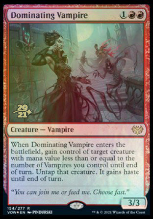 Dominating Vampire [Innistrad: Crimson Vow Prerelease Promos] | Dumpster Cat Games