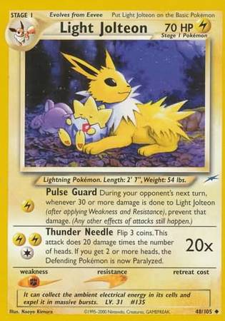 Light Jolteon (48/105) [Neo Destiny Unlimited] | Dumpster Cat Games