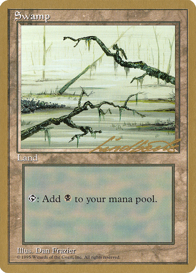 Swamp (ll371) (Leon Lindback) [Pro Tour Collector Set] | Dumpster Cat Games