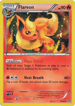 Flareon (13/98) (Cosmos Holo) [XY: Ancient Origins] | Dumpster Cat Games