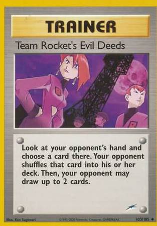 Team Rocket's Evil Deeds (103/105) [Neo Destiny Unlimited] | Dumpster Cat Games