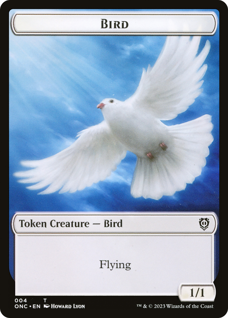 Bird // Cat Double-Sided Token [Phyrexia: All Will Be One Commander Tokens] | Dumpster Cat Games