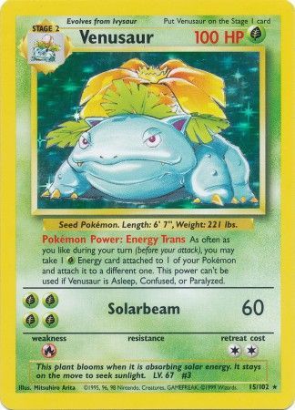 Venusaur (15/102) [Base Set Unlimited] | Dumpster Cat Games