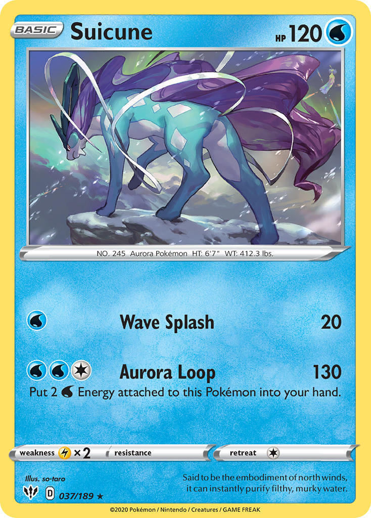 Suicune (037/189) (Theme Deck Exclusive) [Sword & Shield: Darkness Ablaze] | Dumpster Cat Games