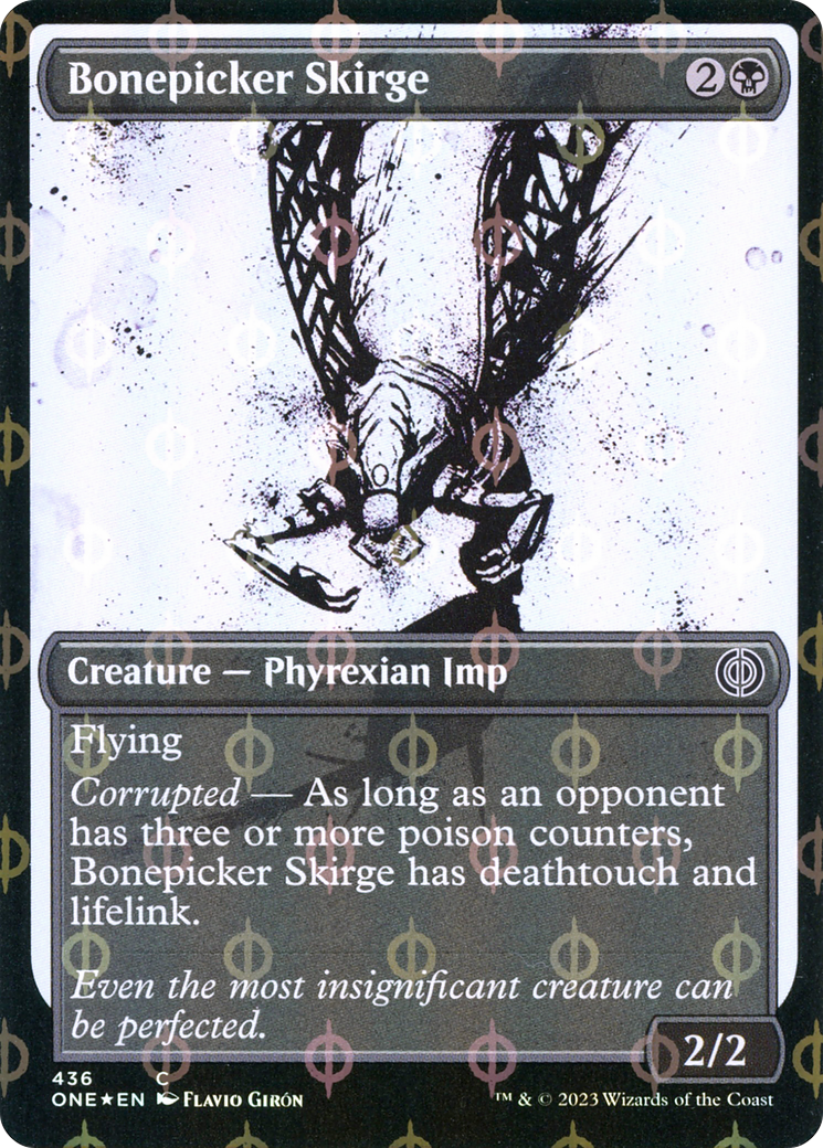 Bonepicker Skirge (Showcase Ichor Step-and-Compleat Foil) [Phyrexia: All Will Be One] | Dumpster Cat Games