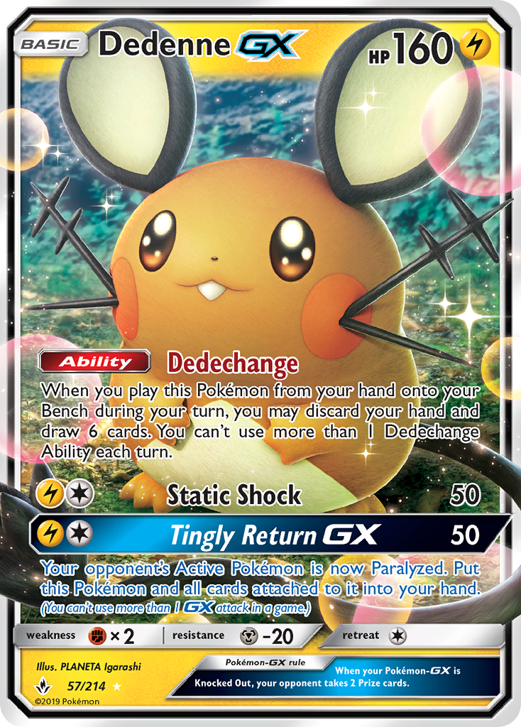 Dedenne GX (57/214) [Sun & Moon: Unbroken Bonds] | Dumpster Cat Games