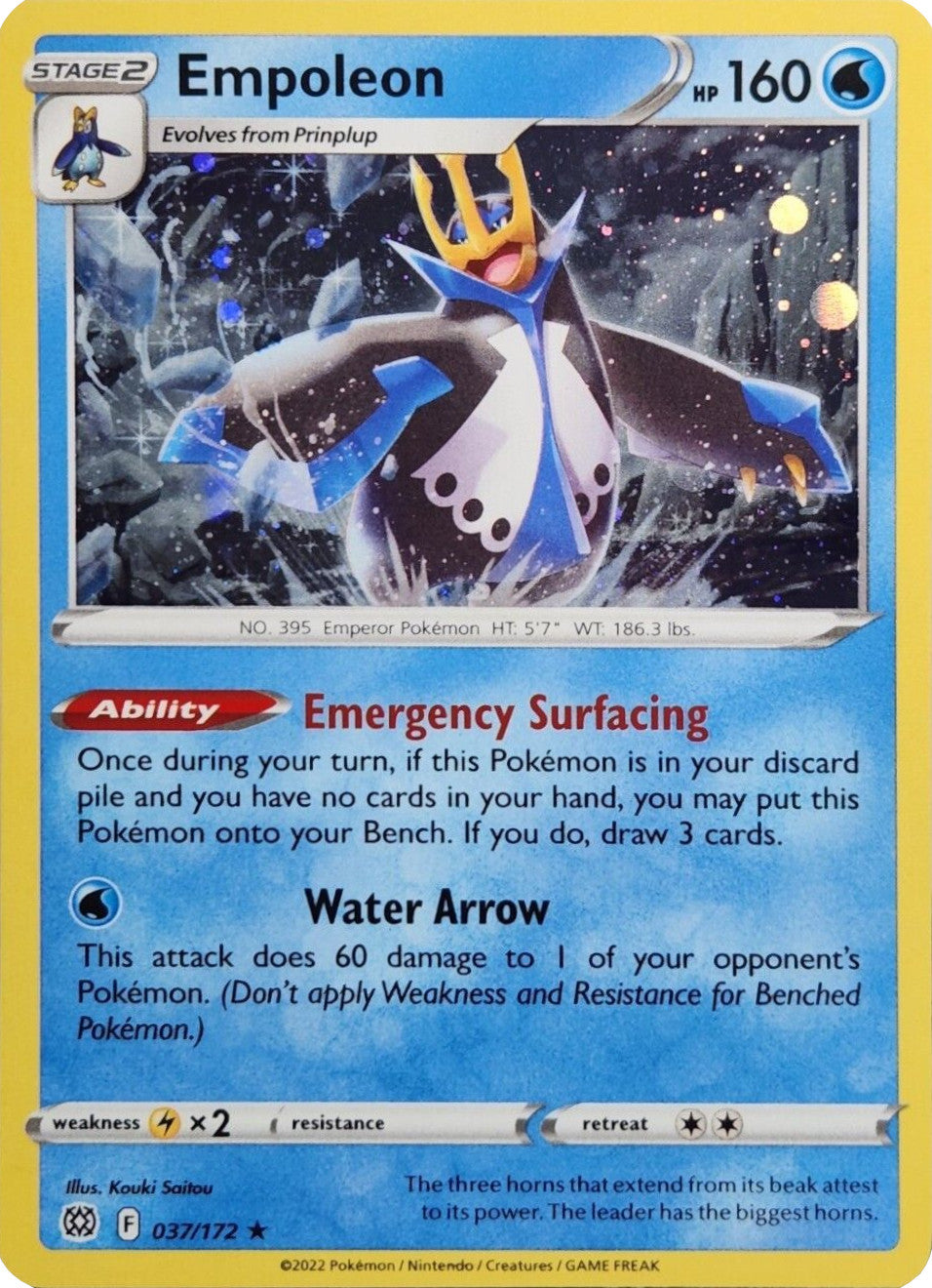 Empoleon (037/172) (Cosmos Holo) [Sword & Shield: Brilliant Stars] | Dumpster Cat Games