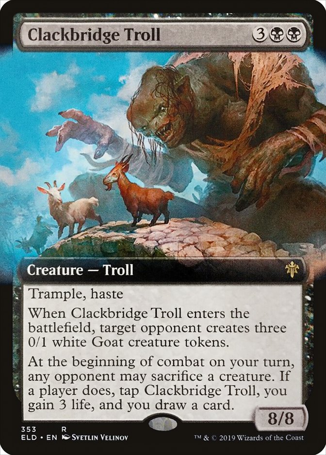 Clackbridge Troll (Extended Art) [Throne of Eldraine] | Dumpster Cat Games