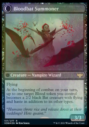 Voldaren Bloodcaster // Bloodbat Summoner [Innistrad: Crimson Vow Prerelease Promos] | Dumpster Cat Games