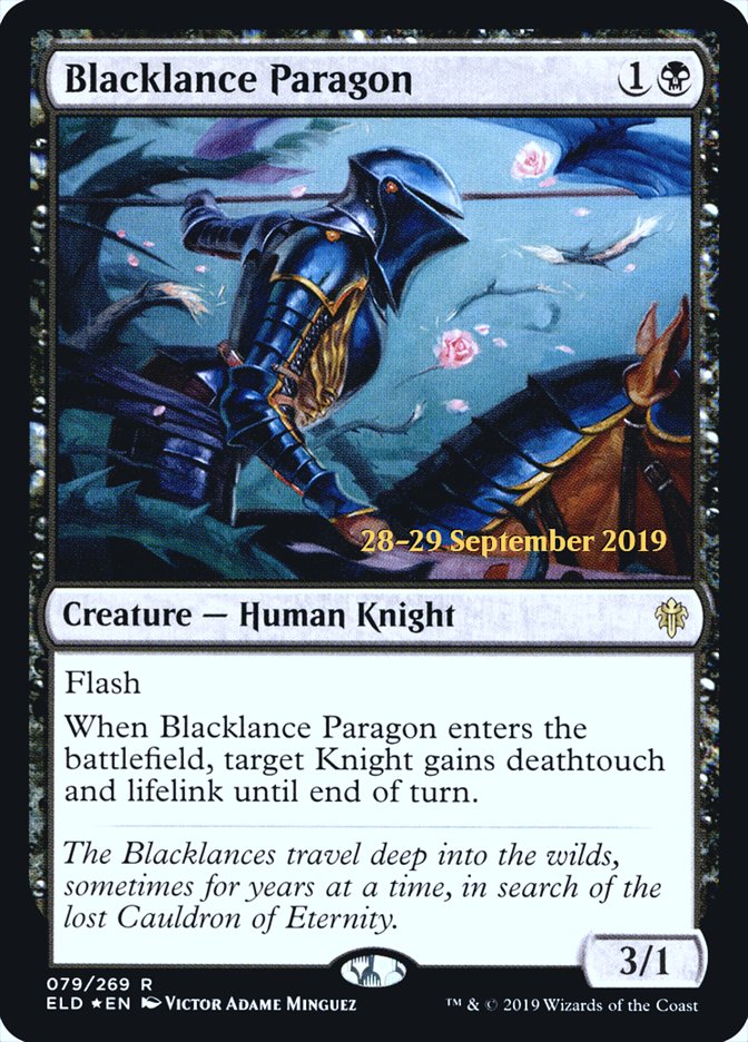 Blacklance Paragon  [Throne of Eldraine Prerelease Promos] | Dumpster Cat Games