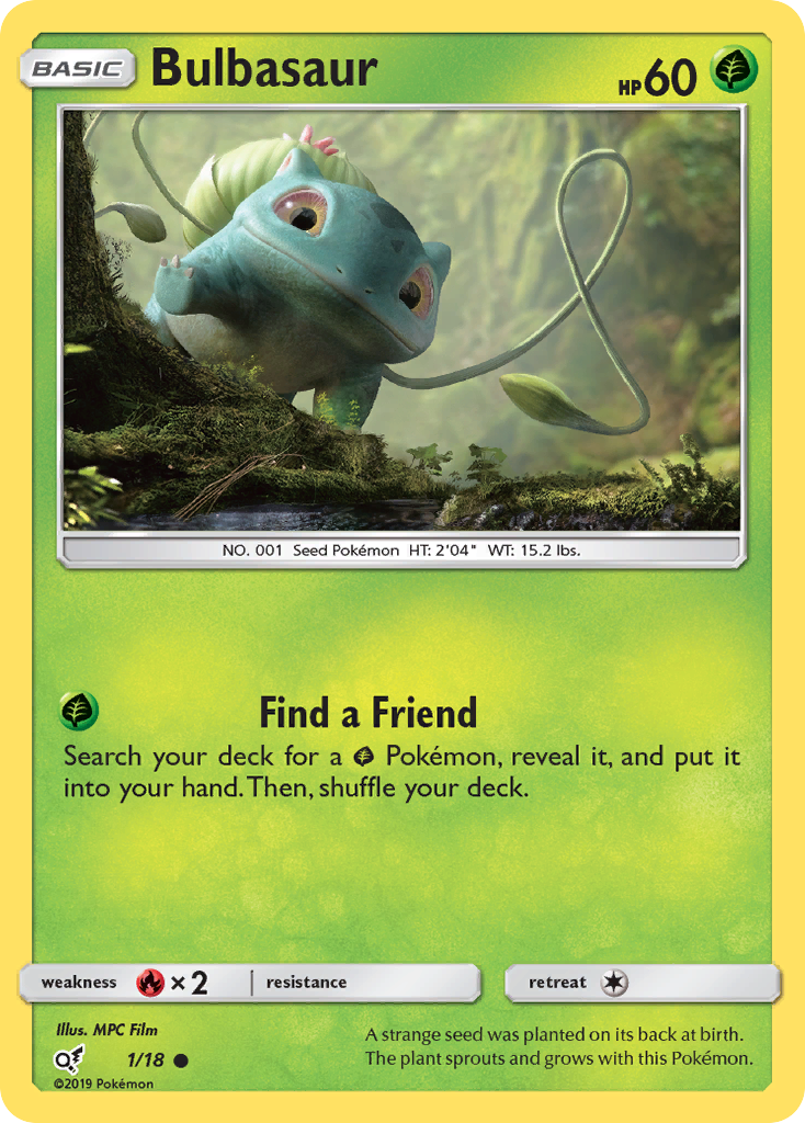 Bulbasaur (1/18) [Sun & Moon: Detective Pikachu] | Dumpster Cat Games