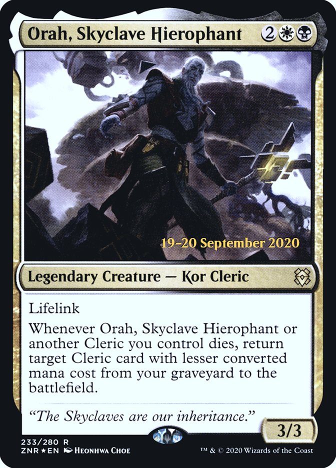 Orah, Skyclave Hierophant  [Zendikar Rising Prerelease Promos] | Dumpster Cat Games