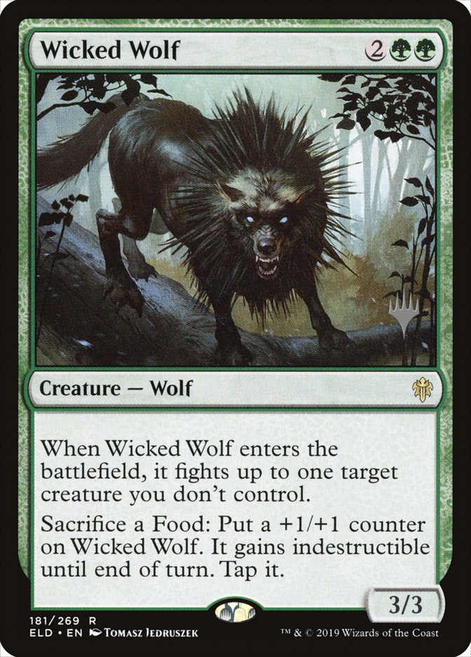 Wicked Wolf (Promo Pack) [Throne of Eldraine Promos] | Dumpster Cat Games