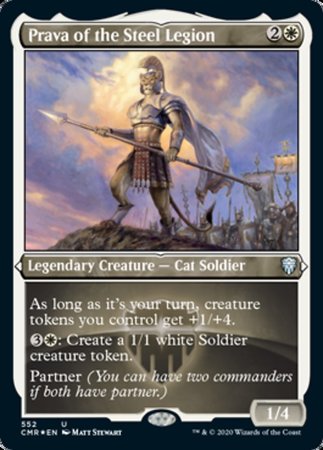 Prava of the Steel Legion (Foil Etched) [Commander Legends] | Dumpster Cat Games