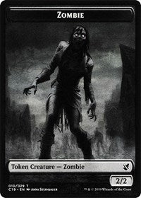 Zombie (010) // Zombie (011) Double-sided Token [Commander 2019 Tokens] | Dumpster Cat Games