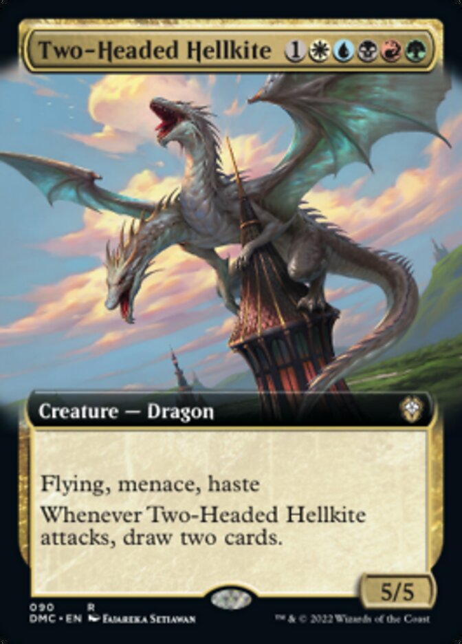 Two-Headed Hellkite (Extended Art) [Dominaria United Commander] | Dumpster Cat Games